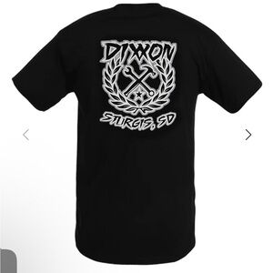 Dixxon STURGIS White SKETCHY CREST T-SHIRT BLACK MENS Large